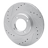 E-Line Drilled & Slotted Silver Brake Rotor, 1985-1988 Lexus/Toyota/Scion, Position: Front Left - image 1