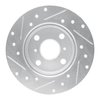 E-Line Drilled & Slotted Silver Brake Rotor, 1985-1986 Lexus/Toyota/Scion, Position: Rear Right - image 3