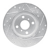 E-Line Drilled & Slotted Silver Brake Rotor, 1987-1992 Fits Multiple Makes/Models, Position: Front Left - image 1