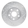E-Line Drilled & Slotted Silver Brake Rotor, 1987-1991 Lexus/Toyota/Scion, Position: Front Right - image 3