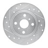 E-Line Drilled & Slotted Silver Brake Rotor, 1987-1989 Lexus/Toyota/Scion, Position: Rear Left - image 3