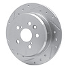 E-Line Drilled & Slotted Silver Brake Rotor, 1988-1991 Lexus/Toyota/Scion, Position: Rear Left - image 1
