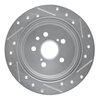 E-Line Drilled & Slotted Silver Brake Rotor, 1988-1991 Lexus/Toyota/Scion, Position: Rear Left - image 3