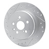 E-Line Drilled & Slotted Silver Brake Rotor, 1990-1993 Lexus/Toyota/Scion, Position: Rear Left - image 1