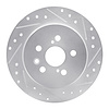 E-Line Drilled & Slotted Silver Brake Rotor, 1990-1993 Lexus/Toyota/Scion, Position: Rear Right - image 1