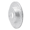 E-Line Drilled & Slotted Silver Brake Rotor, 1991-1995 Lexus/Toyota/Scion, Position: Rear Left - image 1