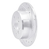 E-Line Drilled & Slotted Silver Brake Rotor, 1992-2003 Lexus/Toyota/Scion, Position: Rear Right - image 1