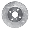 E-Line Drilled & Slotted Silver Brake Rotor, 1993-2002 Fits Multiple Makes/Models, Position: Front Right - image 1