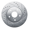 E-Line Drilled & Slotted Silver Brake Rotor, 1992-1995 Lexus/Toyota/Scion, Position: Front Right - image 1