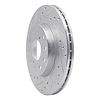 E-Line Drilled & Slotted Silver Brake Rotor, 1992-1995 Lexus/Toyota/Scion, Position: Rear Left - image 1