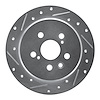 E-Line Drilled & Slotted Silver Brake Rotor, 1994-1995 Lexus/Toyota/Scion, Position: Rear Left - image 1