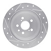 E-Line Drilled & Slotted Silver Brake Rotor, 1994-1995 Lexus/Toyota/Scion, Position: Rear Right - image 1