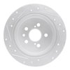 E-Line Drilled & Slotted Silver Brake Rotor, 1996-1999 Lexus/Toyota/Scion, Position: Rear Right - image 3