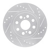 E-Line Drilled & Slotted Silver Brake Rotor, 2000-2005 Lexus/Toyota/Scion, Position: Rear Right - image 1