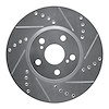 E-Line Drilled & Slotted Silver Brake Rotor, 2008-2019 Fits Multiple Makes/Models, Position: Front Right - image 1