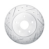 E-Line Drilled & Slotted Silver Brake Rotor, 2008-2018 Fits Multiple Makes/Models, Position: Rear Left - image 1