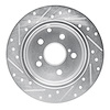 E-Line Drilled & Slotted Silver Brake Rotor, 2009-2013 Fits Multiple Makes/Models, Position: Rear Right - image 1