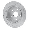 E-Line Drilled & Slotted Silver Brake Rotor, 2012-2020 Lexus/Toyota/Scion, Position: Rear Left - image 1