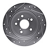 E-Line Drilled & Slotted Silver Brake Rotor, 2012-2018 Lexus/Toyota/Scion, Position: Rear Right - image 1