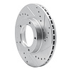 E-Line Drilled & Slotted Silver Brake Rotor, 1984-1995 Lexus/Toyota/Scion, Position: Front Right - image 1