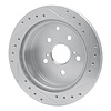 E-Line Drilled & Slotted Silver Brake Rotor, 1986-1997 Lexus/Toyota/Scion, Position: Rear Left - image 1