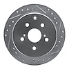 E-Line Drilled & Slotted Silver Brake Rotor, 1986-1997 Lexus/Toyota/Scion, Position: Rear Right - image 1