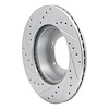E-Line Drilled & Slotted Silver Brake Rotor, 1986-1995 Lexus/Toyota/Scion, Position: Front Right - image 1