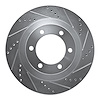E-Line Drilled & Slotted Silver Brake Rotor, 2003-2009 Lexus/Toyota/Scion, Position: Front Right - image 1