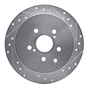 E-Line Drilled & Slotted Silver Brake Rotor, 2010-2020 Lexus/Toyota/Scion, Position: Rear Right - image 1