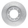 E-Line Drilled & Slotted Silver Brake Rotor, 2005-2010 Hino, Position: Rear Left - image 2