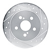 E-Line Drilled & Slotted Silver Brake Rotor, Fits Select Lexus/Toyota/Scion, Position: Rear Right