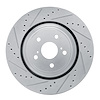 E-Line Drilled & Slotted Silver Brake Rotor, Fits Select Lexus/Toyota/Scion, Position: Front Left - image 1