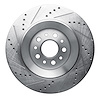 E-Line Drilled & Slotted Silver Brake Rotor, 2017-2020 Maserati, Position: Rear Right - image 1