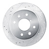 E-Line Drilled & Slotted Silver Brake Rotor, 1984-1985 Ford/Lincoln/Mercury/Mazda, Position: Rear Left - image 1