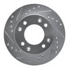 E-Line Drilled & Slotted Silver Brake Rotor, 1986-1988 Ford/Lincoln/Mercury/Mazda, Position: Front Left - image 3