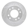 E-Line Drilled & Slotted Silver Brake Rotor, 1986-1988 Ford/Lincoln/Mercury/Mazda, Position: Front Right - image 2