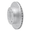 E-Line Drilled & Slotted Silver Brake Rotor, 1986-1988 Ford/Lincoln/Mercury/Mazda, Position: Front Right - image 3