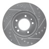 E-Line Drilled & Slotted Silver Brake Rotor, 1986-1991 Ford/Lincoln/Mercury/Mazda, Position: Front Left - image 3