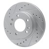 E-Line Drilled & Slotted Silver Brake Rotor, 1986-1991 Ford/Lincoln/Mercury/Mazda, Position: Front Left - image 4