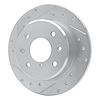 E-Line Drilled & Slotted Silver Brake Rotor, 1986-1988 Ford/Lincoln/Mercury/Mazda, Position: Rear Left - image 1