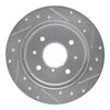E-Line Drilled & Slotted Silver Brake Rotor, 1986-1988 Ford/Lincoln/Mercury/Mazda, Position: Rear Left - image 2