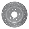 E-Line Drilled & Slotted Silver Brake Rotor, 1986-1991 Ford/Lincoln/Mercury/Mazda, Position: Rear Left - image 1