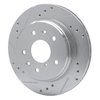 E-Line Drilled & Slotted Silver Brake Rotor, 1986-1991 Ford/Lincoln/Mercury/Mazda, Position: Rear Left - image 2
