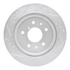 E-Line Drilled & Slotted Silver Brake Rotor, 1986-1991 Ford/Lincoln/Mercury/Mazda, Position: Rear Right - image 2