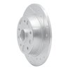 E-Line Drilled & Slotted Silver Brake Rotor, 1988-1992 Ford/Lincoln/Mercury/Mazda, Position: Rear Right - image 2