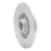 E-Line Drilled & Slotted Silver Brake Rotor, 1988-1992 Ford/Lincoln/Mercury/Mazda, Position: Rear Right - image 3