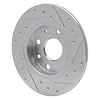 E-Line Drilled & Slotted Silver Brake Rotor, 1990-1993 Ford/Lincoln/Mercury/Mazda, Position: Rear Left - image 1