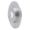 E-Line Drilled & Slotted Silver Brake Rotor, 1990-1993 Ford/Lincoln/Mercury/Mazda, Position: Rear Right - image 1
