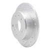 E-Line Drilled & Slotted Silver Brake Rotor, 1989-1991 Ford/Lincoln/Mercury/Mazda, Position: Rear Left - image 3