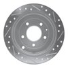 E-Line Drilled & Slotted Silver Brake Rotor, 1995-2002 Ford/Lincoln/Mercury/Mazda, Position: Rear Left - image 4